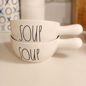 Rae Dunn SOUP Bowls with handles